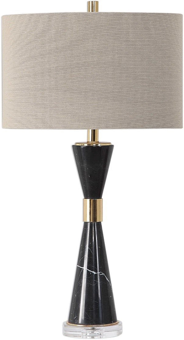 Uttermost Alastair Hour Glass Black Marble Table Top Lamp