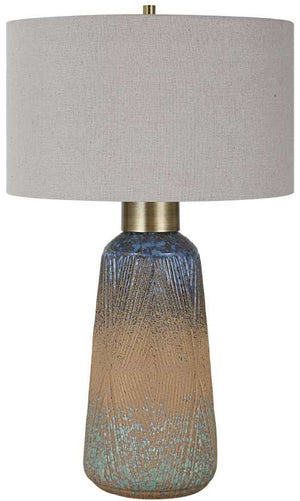 Uttermost Western Sky Blue-Green/Gold/Indigo/Light Gray Table Lamp