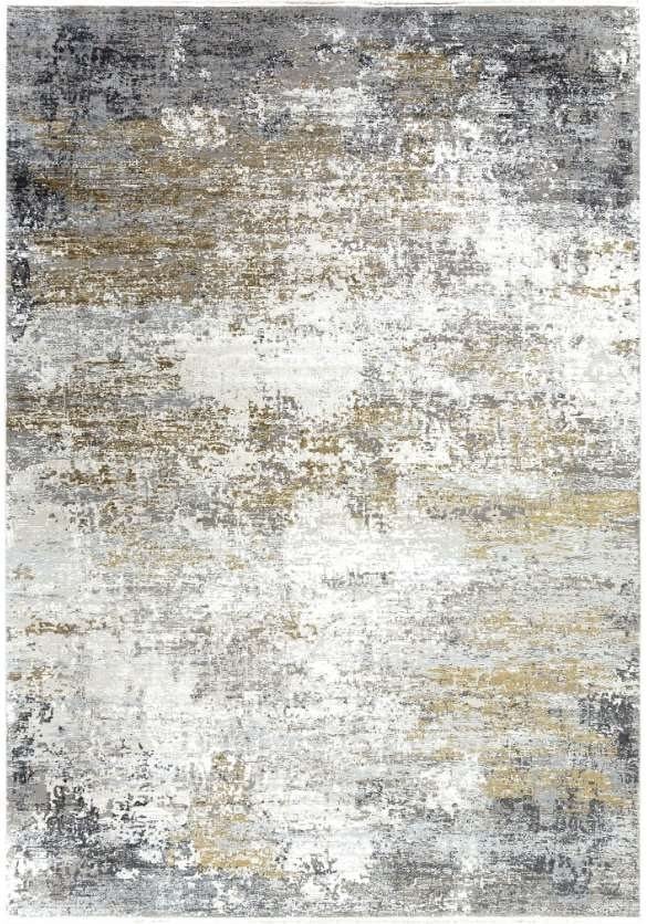 Uttermost Ulen Charcoal/Light Gray/Saffron/White 10 X13 Area Rug