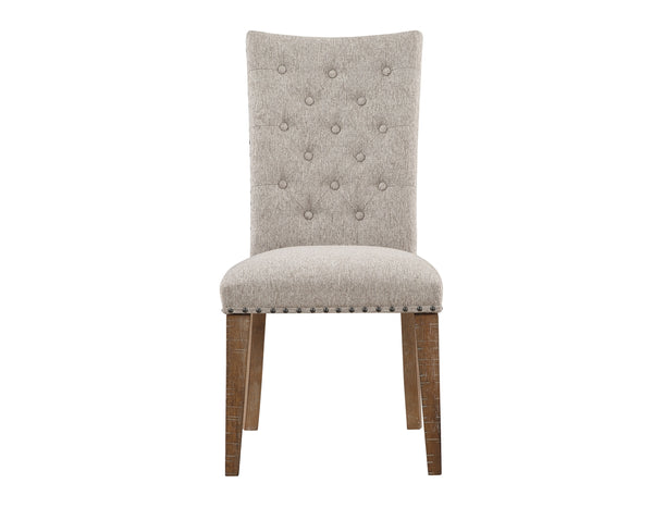 Steve Silver Riverdale Oatmeal Upholstered Side Chair In Driftwood Finish