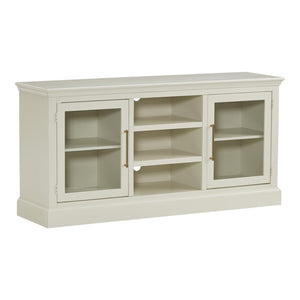 byron 66" tv console with 2-doors in white