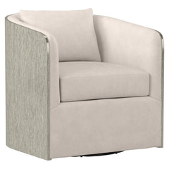 Bernhardt Eliot Leather Swivel Barrel Chair
