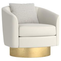 Bernhardt Camino Fabric Swivel Barrel Chair with Gold Base