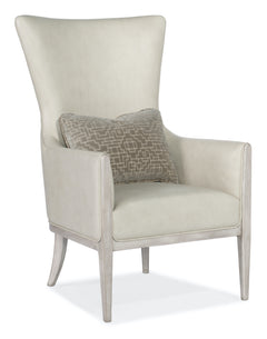Hooker Furniture Kyndall Guiltless Taupe Club Leather Chair with Accent Pillow