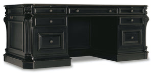 Hooker Furniture Telluride 76 Inch Executive Desk with Leather Panels