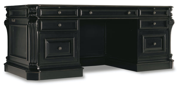 Hooker Furniture Telluride 76 Inch Executive Desk with Leather Panels