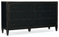 Hooker Furniture Ciao Bella 6-Drawer Dresser Black