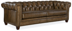 Hooker Furniture Chester Tufted Stationary Leather Sofa