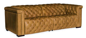 Hooker Furniture Savion Saddlebag Coin Leather Sofa with Power Reclining Power Headrest