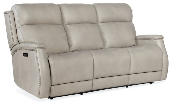 Hooker Furniture Rhea Sahara Ash Leather Zero Gravity Power Reclining Sofa with Power Headrest