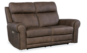 Hooker Furniture Duncan Power Leather Loveseat with Power Headrest & Lumbar