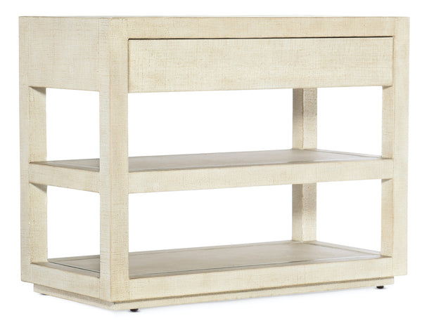 Hooker Furniture Cascade One Drawer Lacquered Burlap Finish Nightstand