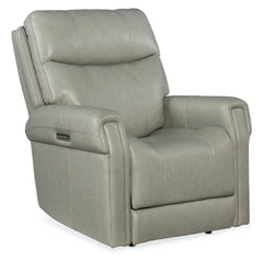 Hooker Furniture Carroll Milton Fog Power Leather Recliner with Power Headrest & Lumbar