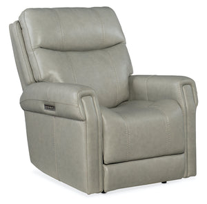 Hooker Furniture Carroll Milton Fog Power Leather Recliner with Power Headrest & Lumbar