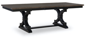 John Thomas Cosmopolitan Extension Table & Trestle Base in Coal & Black