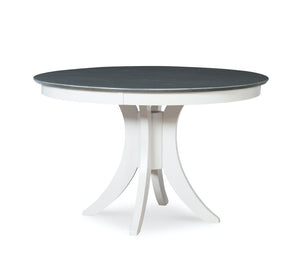 John Thomas Cosmopolitan 30 Inch Siena Pedestal Table in Heather Gray & White