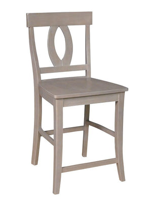 John Thomas Cosmopolitan 24 Inch Wood Verona Stool in Taupe Gray
