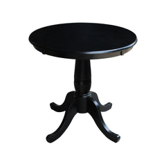 John Thomas Dining Essentials 30 Inch Round Table Top with 30 Inch Traditional Pedestal Base in Black