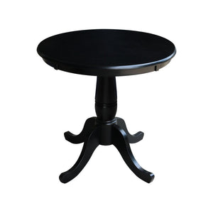 John Thomas Dining Essentials 30 Inch Round Table Top with 30 Inch Traditional Pedestal Base in Black