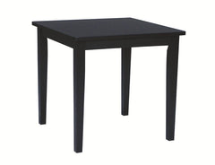 John Thomas Dining Essentials 36 Inch Square Top Table with 30 Inch Shaker Legs in Black