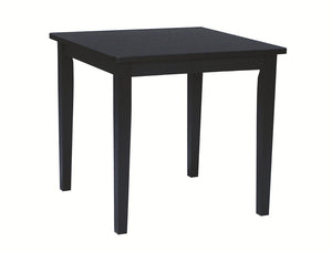 John Thomas Dining Essentials 36 Inch Square Top Table with 30 Inch Shaker Legs in Black