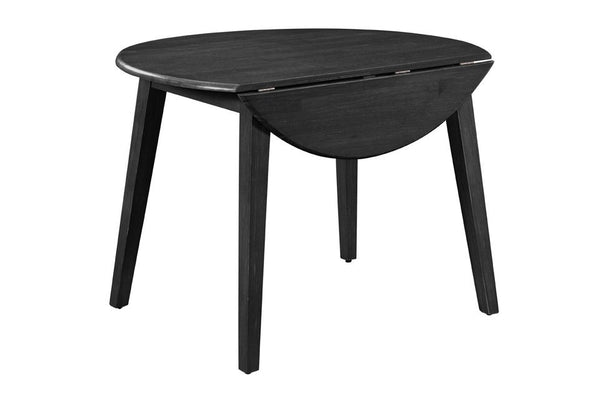 John Thomas Dining Essentials 42 Inch Round Drop Leaf Table in Black