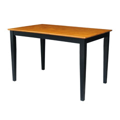 John Thomas Dining Essentials 30 Inch X 48 Inch Square Table Top with 30 Inch Shaker Legs in Cherry/Black