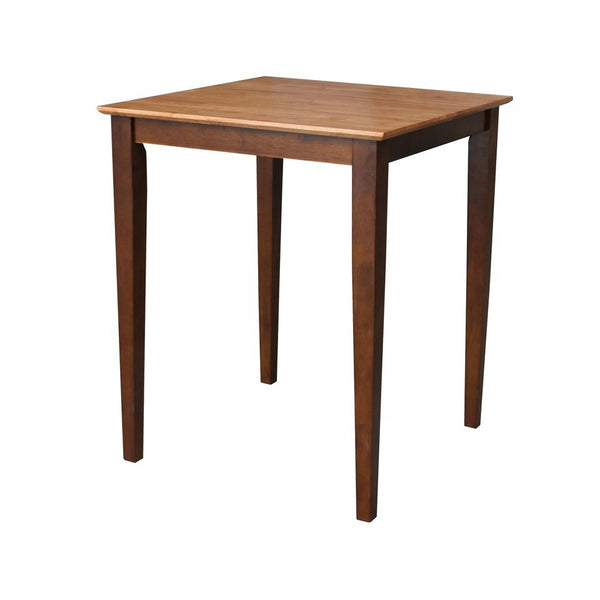 John Thomas Dining Essentials 30 Inch Square Table Top with 36 Inch Shaker Legs in Cinnamon/Espresso