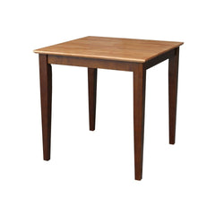 John Thomas Dining Essentials 30 Inch Square Table with 30 Inch Shaker Legs in Cinnamon/Espresso