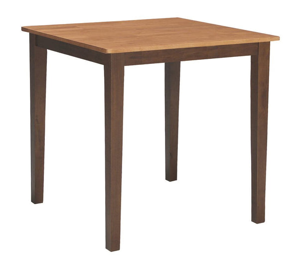 John Thomas Dining Essentials 36 Inch Square Table Top with 30 Inch Shaker Legs in Cinnamon/Espresso