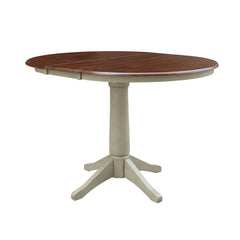 John Thomas Dining Essentials 36 Inch Extension Table with 30 Inch Transitional Pedestal Base in Espresso/Almond