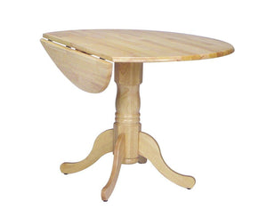 John Thomas Dining Essentials Round Drop Leaf Pedestal Table in Natural