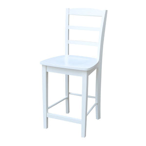 John Thomas Dining Essentials Madrid Wood Stool in Pure White