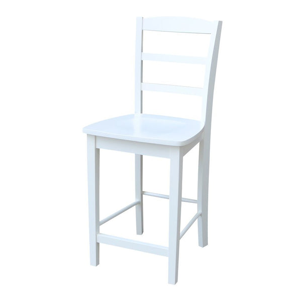 John Thomas Dining Essentials Madrid Wood Stool in Pure White