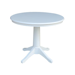 John Thomas Dining Essentials 36 Inch Round Table with 30 Inch Transitional Pedestal Base in Pure White