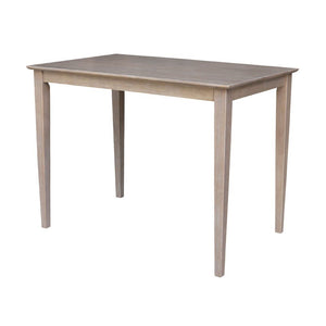 John Thomas Dining Essentials 30 Inch X 48 Inch Square Table Table Top with 36 Inch Shaker Legs in Taupe Gray