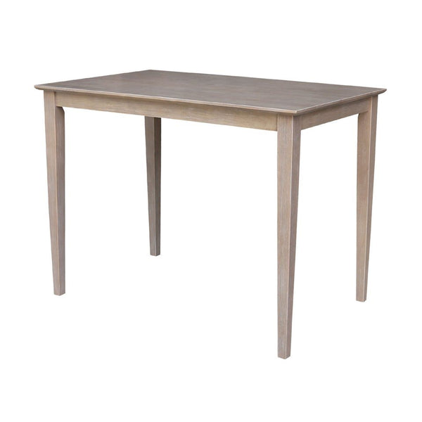 John Thomas Dining Essentials 30 Inch X 48 Inch Square Table Table Top with 36 Inch Shaker Legs in Taupe Gray