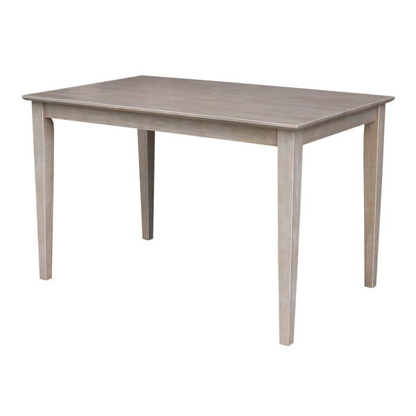 John Thomas Dining Essentials 30 Inch X 48 Inch Square Table with 30 Inch Shaker Legs in Taupe Gray