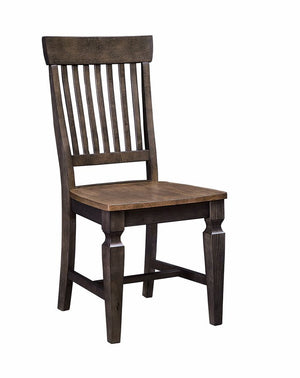 John Thomas Vista Slat Back Wood Dining Chair in Hickory & Coal