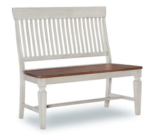 John Thomas Vista Slat Back Bench in Hickory & Shell
