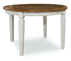 John Thomas Vista Solid Round Top Table in Hickory & Shell