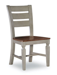 John Thomas Vista Ladder Back Wood Dining Chair in Hickory & Stone