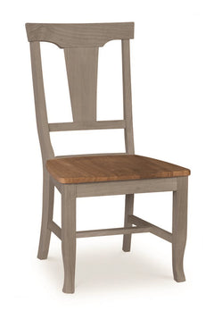 John Thomas Vista Panel Back Wood Dining Chair in Hickory & Stone