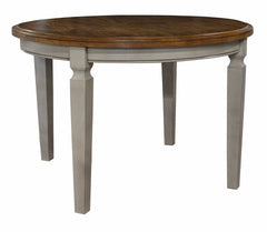 John Thomas Vista Solid Round Top Table in Hickory & Stone