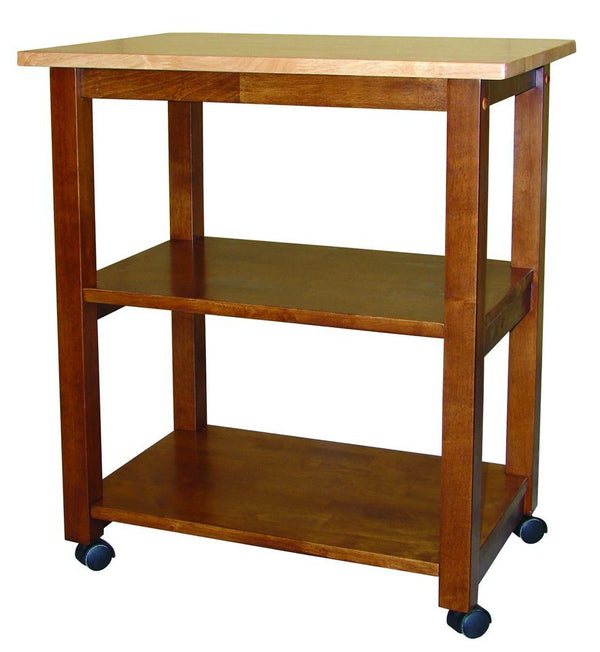John Thomas Microwave Cart On Wheels in Cinnamon & Espresso