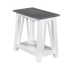 John Thomas Surrey Narrow End Table in Heather Gray & White