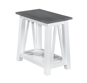 John Thomas Surrey Narrow End Table in Heather Gray & White