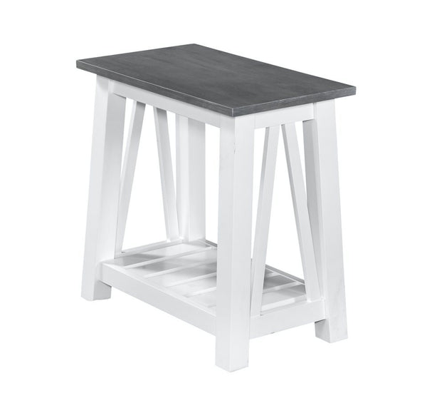 John Thomas Surrey Narrow End Table in Heather Gray & White