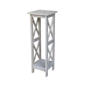 John Thomas 36 Inch X-Side Plant Stand in Taupe Gray