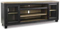 Foyland 83-Inch 2-Door XL TV Stand (Fireplace Optional) Black/Brown